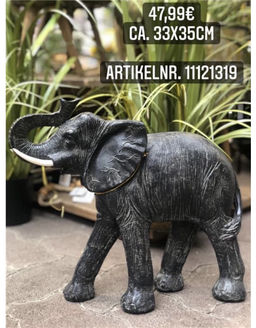 Elefant Polyresin dunkelgrau