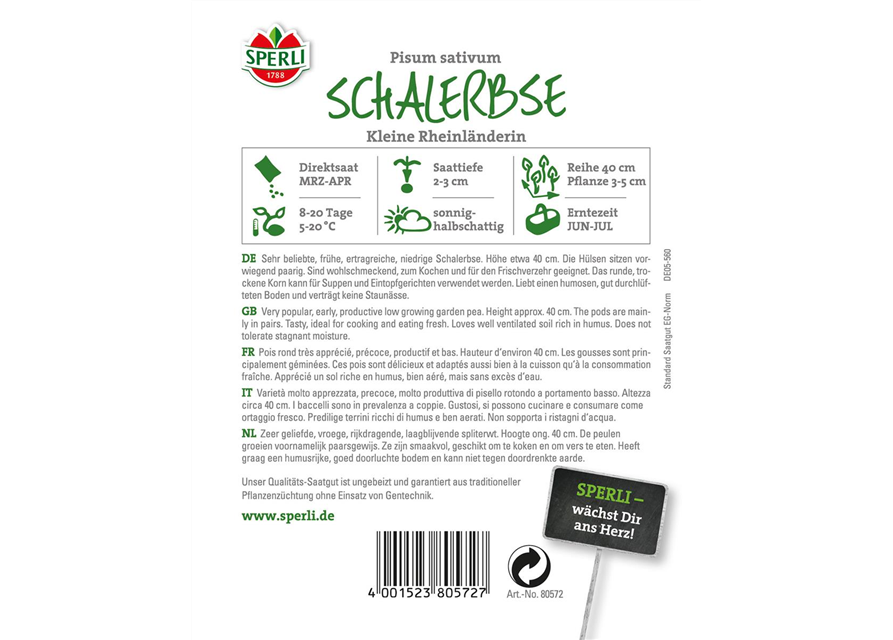 Schalerbsen KleineRheinländerin