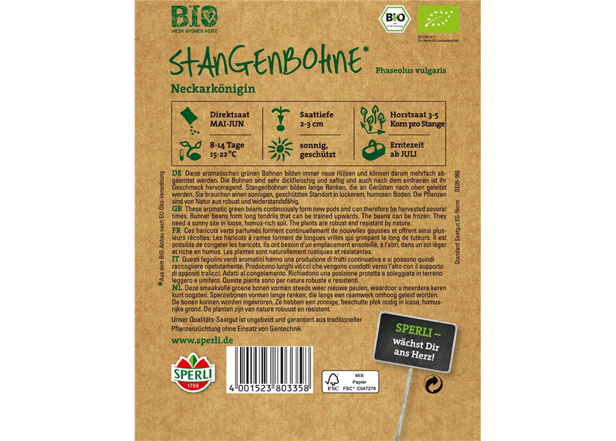 BIO-Stangenbohne grün