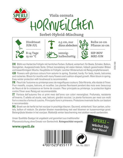 Hornveilchen Sorbet Mischung 