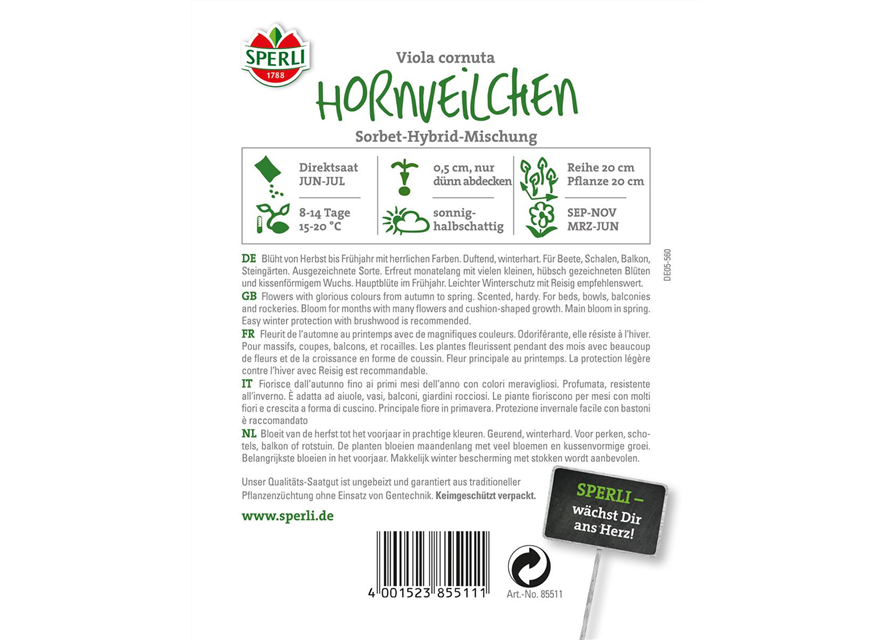 Hornveilchen Sorbet Mischung 