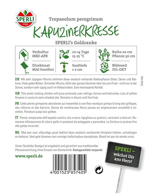 Kapuzinerkresse Goldranke