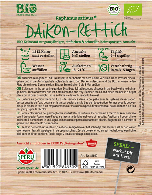 BIO Keimsprossen Daikon Rettich