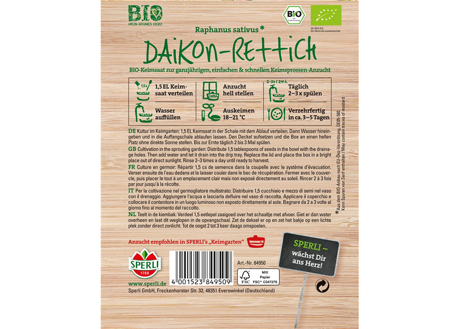 BIO Keimsprossen Daikon Rettich