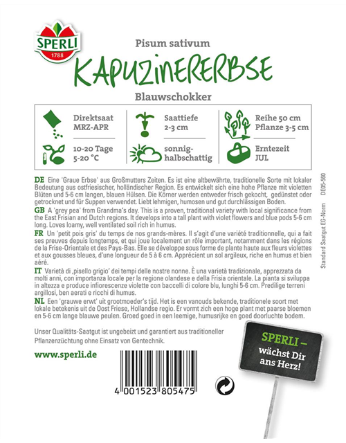 Kapuzinererbsen Blauwschokker