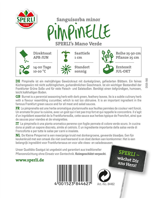 Pimpinelle Mano Verde 