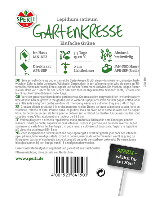 Gartenkresse Einfache Grüne