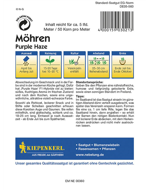 Möhre Purple Haze F1 Saatband