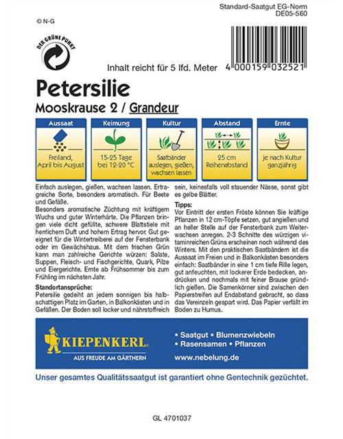 Petersilie Grandeur® (Moskrul 2) Saatb.