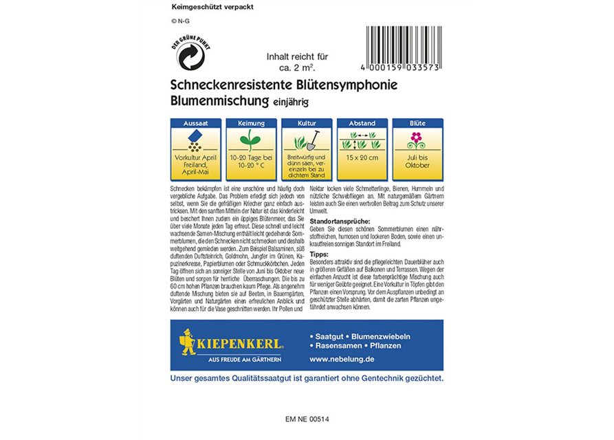 Schneckenresistente Blütensymphonie Mischung