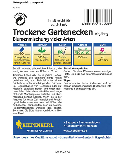 Trockener Garteneckenmix