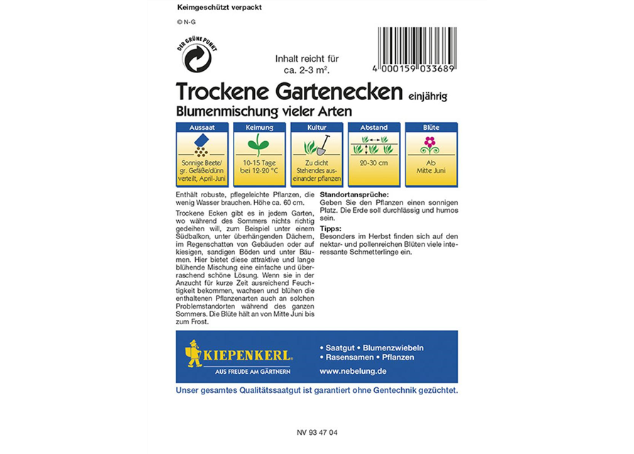 Trockener Garteneckenmix