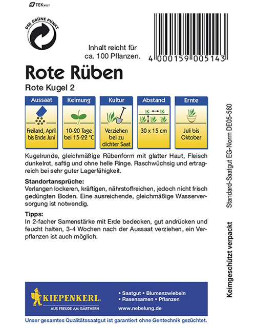 rote Rüben rote Kugel 2nPG C