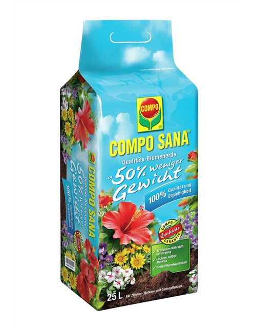 COMPO SANA Qualitäts-Blumenerde 50% weniger Gewicht 25l